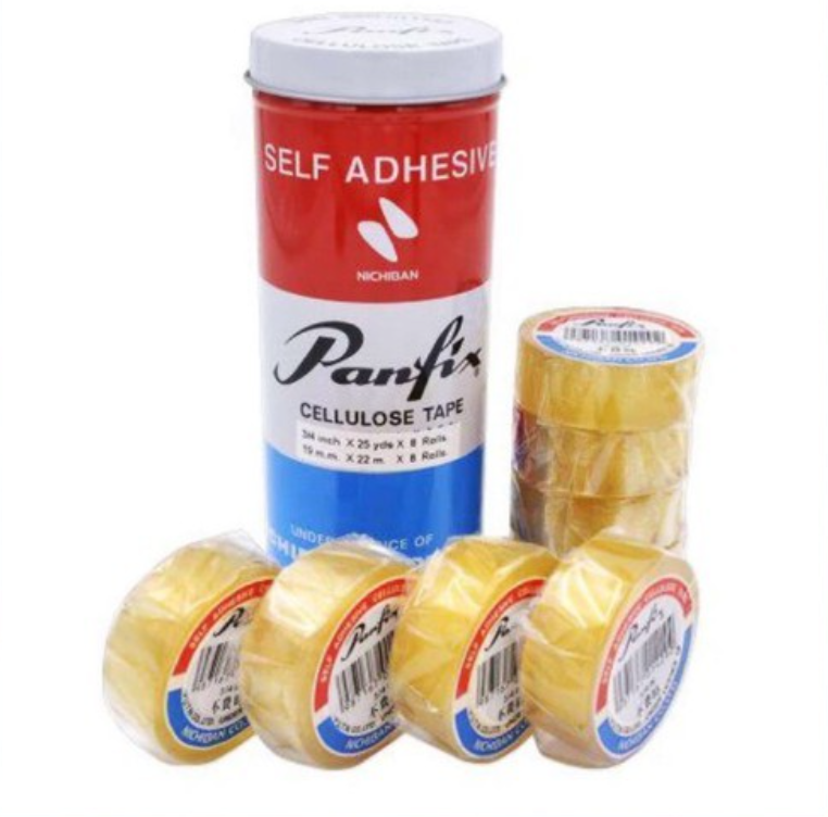 PANFIX CELLULOSE TAPE 3/4" ( 19MM ) 8 Rolls.
